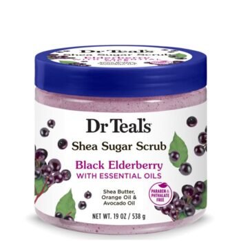 Dr  Teal’s SHEA SUGAR SCRUB BLACK ELDERBERRY WITH ESSENTIAL OILS 538G