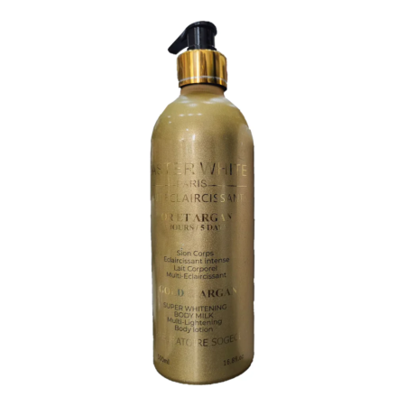 Faster White Paris GOLD & ARGAN SUPER WHITENING BODY MILK 500ML