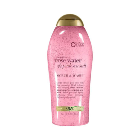 Ogx Beauty SENSITIVE + ROSE WATER & PINK SEASALT SCRUB & WASH 577ML