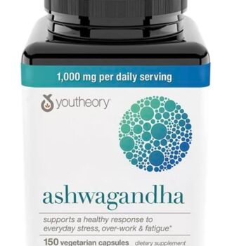 Youtheory ASHWAGANDHA 1000mg x 180 capsules